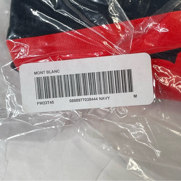 Supreme Mont Blank Logo Mens Medium Navy Tee Shirt - Picture 5 of 5
